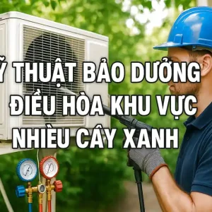 bảo dưỡng điều hòa khu vực nhiều cây xanh