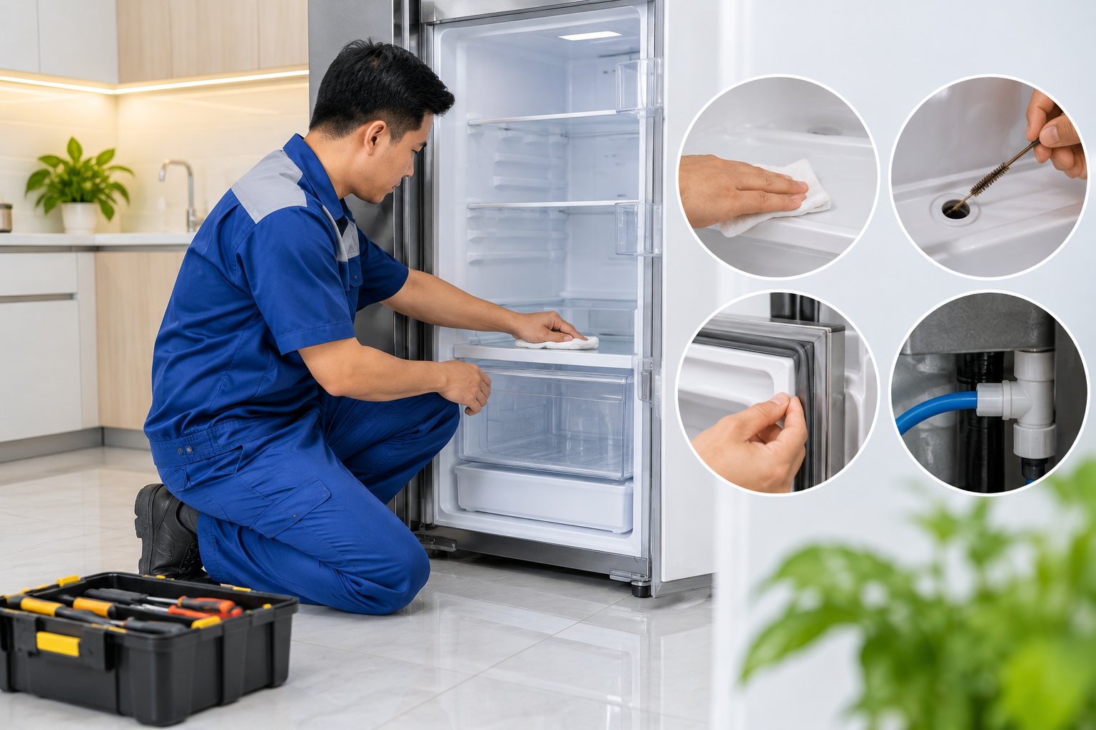 Tủ lạnh chảy nước ra sàn: Cách tìm đúng nguyên nhân 3 Ảnh minh hoạ: Tủ lạnh chảy nước ra sàn: Cách tìm đúng nguyên nhân