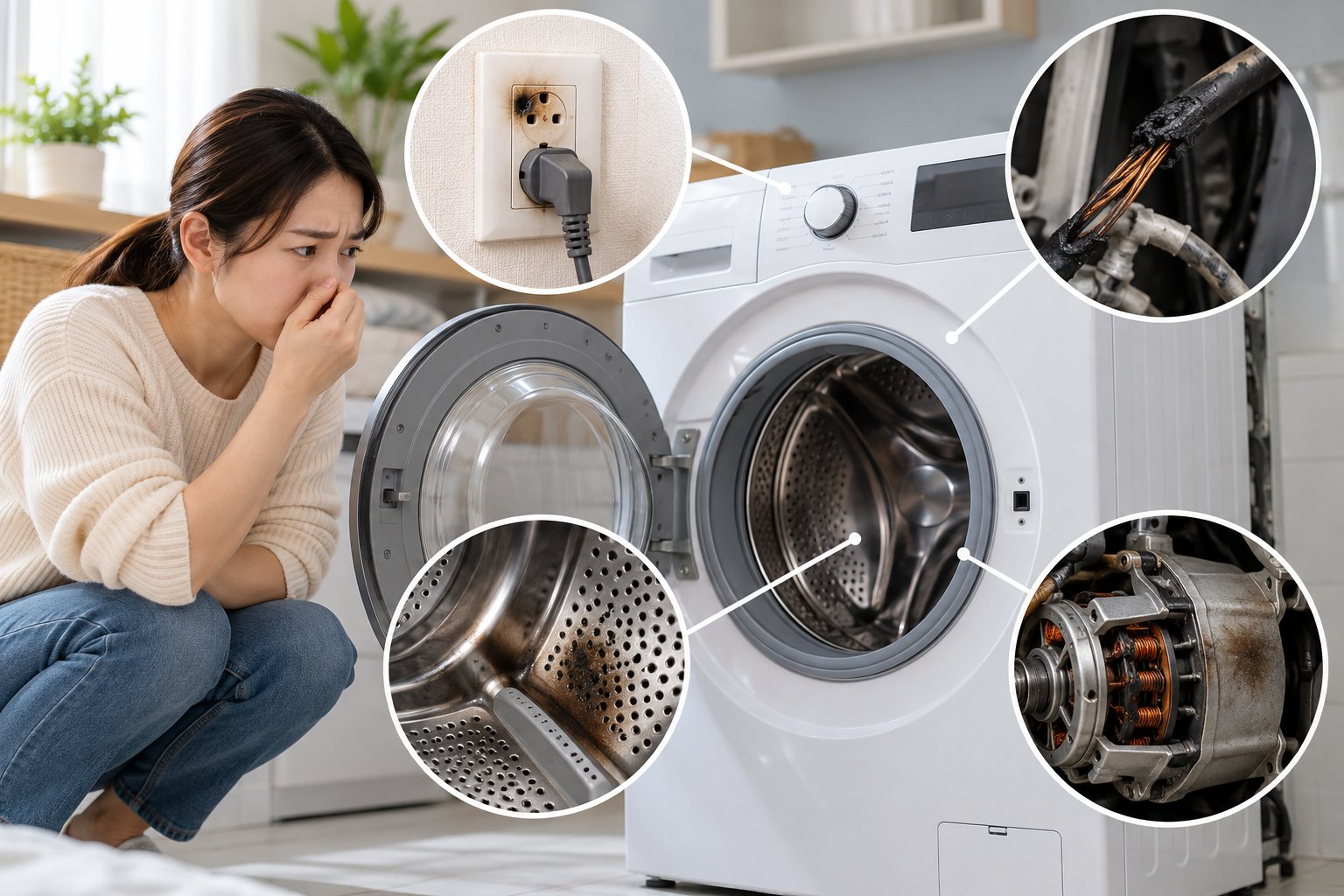 Máy giặt có mùi khét: Cách xử lý an toàn 1 Ảnh minh hoạ: Máy giặt có mùi khét: Cách xử lý an toàn